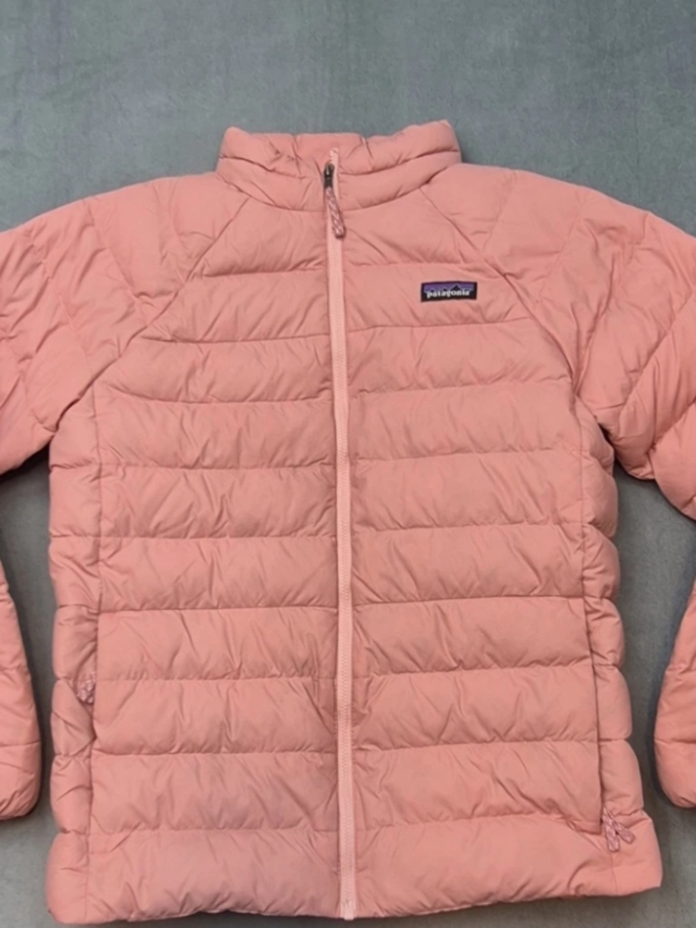 Patagonia Kids Girls Full Zip Puffer Jacket Coat Pink Size 12 Goose down 600 fil